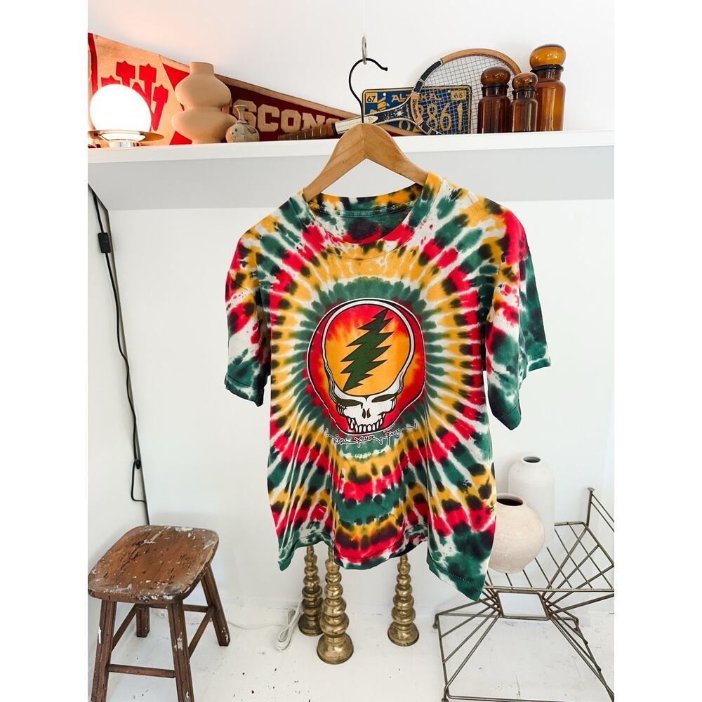 Vintage 1988 Grateful Dead Tie Dye Steal Your Face Single Stitch T-Shirt L